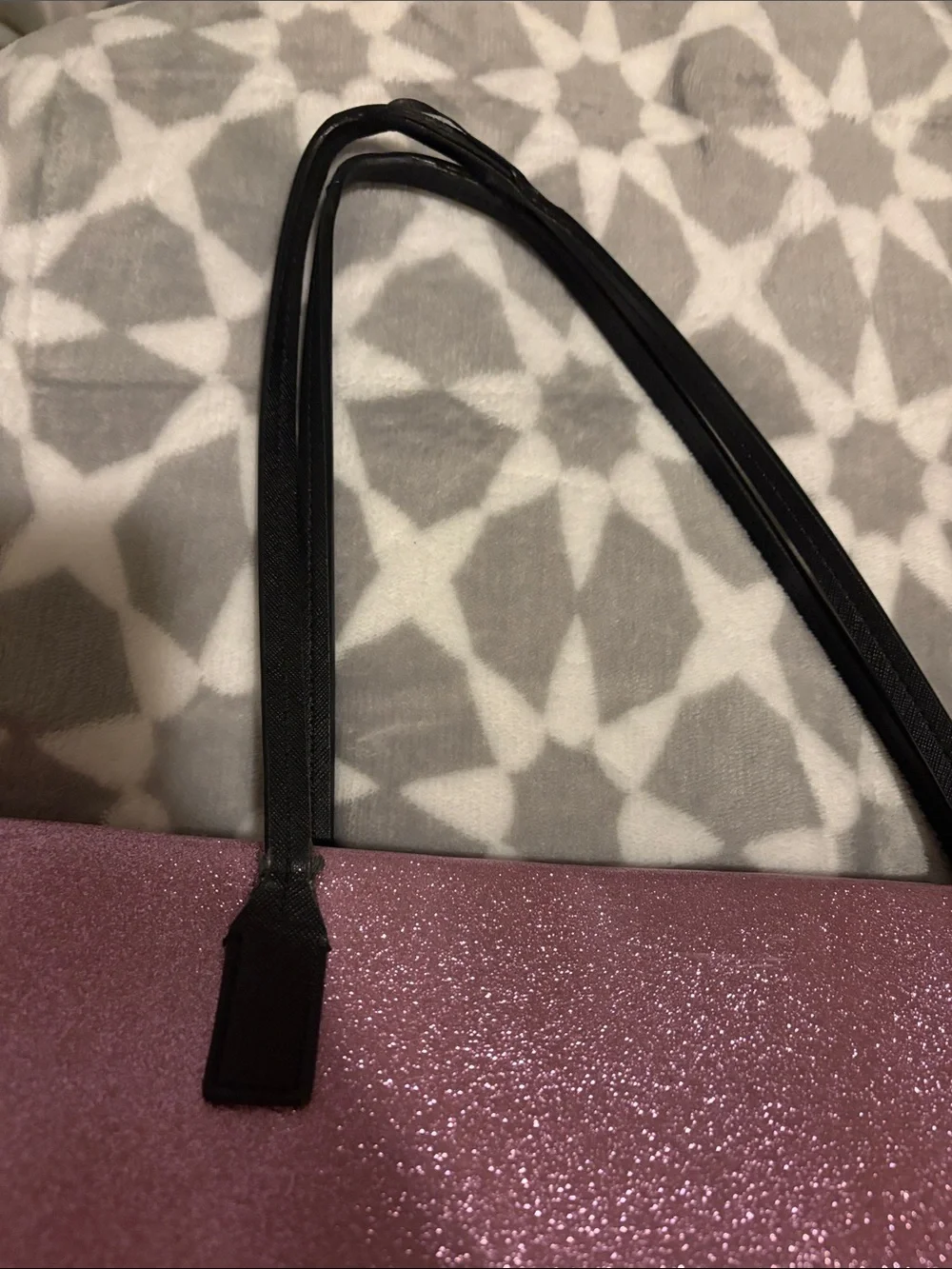 kate spade Glitter Pink Tote with Black Bow